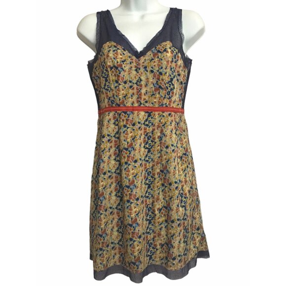 UO STARING AT STARS Sleeveless Dress Sz 2 A-Line Abstract Print Twee Sweet Urban - Picture 2 of 7